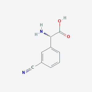 molecular formula C9H8N2O2 B13547322 (S)-2-Amino-2-(3-cyanophenyl)acetic acid 