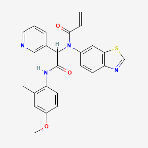 molecular formula C25H22N4O3S B13547329 N-(1,3-benzothiazol-6-yl)-N-{[(4-methoxy-2-methylphenyl)carbamoyl](pyridin-3-yl)methyl}prop-2-enamide 