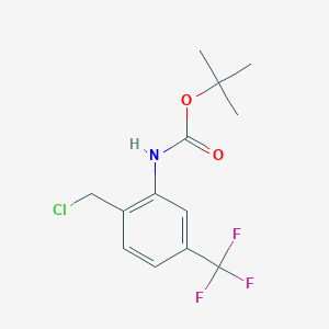molecular formula C13H15ClF3NO2 B13547412 tert-butyl N-[2-(chloromethyl)-5-(trifluoromethyl)phenyl]carbamate 