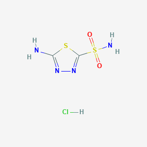 molecular formula C2H5ClN4O2S2 B135475 5-Amino-1,3,4-thiadiazole-2-sulfonamide Hydrochloride Salt CAS No. 120208-98-2