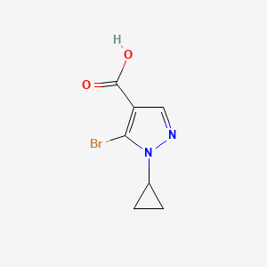 molecular formula C7H7BrN2O2 B13547542 5-bromo-1-cyclopropyl-1H-pyrazole-4-carboxylic acid 