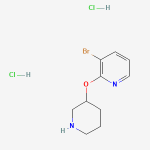molecular formula C10H15BrCl2N2O B13547550 3-Bromo-2-(piperidin-3-yloxy)pyridinedihydrochloride 