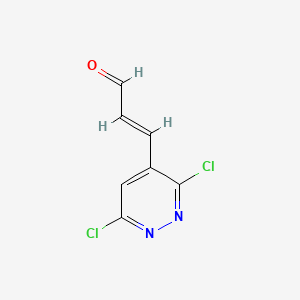 molecular formula C7H4Cl2N2O B13547598 3-(3,6-Dichloropyridazin-4-yl)acrylaldehyde 