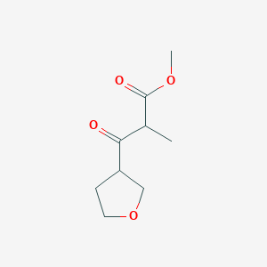 molecular formula C9H14O4 B13547647 Methyl 2-methyl-3-oxo-3-(tetrahydrofuran-3-yl)propanoate 
