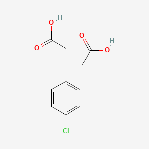 molecular formula C12H13ClO4 B1354771 3-(4-Chlorophenyl)-3-methylpentanedioic acid 