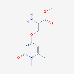 molecular formula C11H16N2O4 B13547766 methyl O-(1,6-dimethyl-2-oxo-1,2-dihydropyridin-4-yl)serinate 
