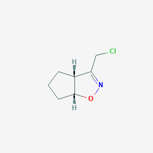 molecular formula C7H10ClNO B13547773 rac-(3aR,6aR)-3-(chloromethyl)-3aH,4H,5H,6H,6aH-cyclopenta[d][1,2]oxazole,cis 