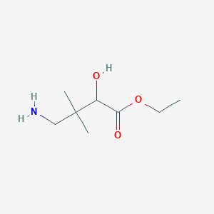 molecular formula C8H17NO3 B13547808 Ethyl 4-amino-2-hydroxy-3,3-dimethylbutanoate 