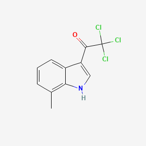 molecular formula C11H8Cl3NO B13547856 Ethanone,2,2,2-trichloro-1-(7-methyl-1h-indol-3-yl)- 