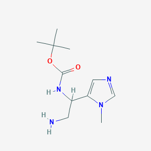 molecular formula C11H20N4O2 B13547872 Tert-butyl (2-amino-1-(1-methyl-1h-imidazol-5-yl)ethyl)carbamate 