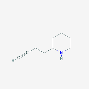 molecular formula C9H15N B13547921 2-(But-3-yn-1-yl)piperidine 