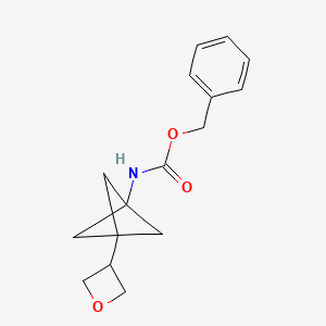 molecular formula C16H19NO3 B13547930 benzyl N-[3-(oxetan-3-yl)bicyclo[1.1.1]pentan-1-yl]carbamate 