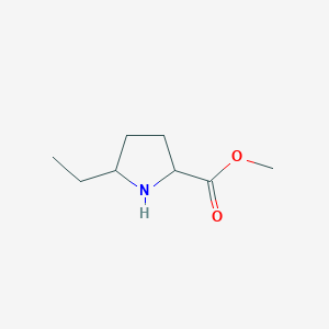 molecular formula C8H15NO2 B13547955 Methyl 5-ethylpyrrolidine-2-carboxylate 