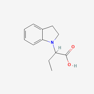 molecular formula C12H15NO2 B13547976 2-(Indolin-1-yl)butanoic acid 