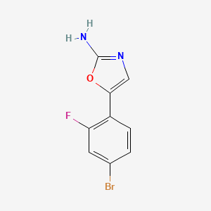 molecular formula C9H6BrFN2O B13548018 5-(4-Bromo-2-fluorophenyl)oxazol-2-amine 