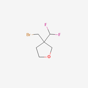 molecular formula C6H9BrF2O B13548036 3-(Bromomethyl)-3-(difluoromethyl)oxolane 