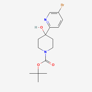 molecular formula C15H21BrN2O3 B13548197 Tert-butyl 4-(5-bromopyridin-2-yl)-4-hydroxypiperidine-1-carboxylate 