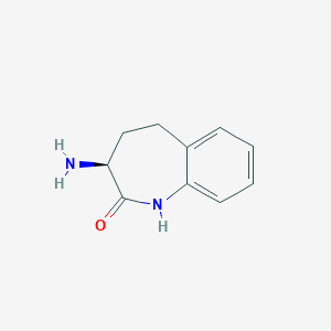 molecular formula C10H12N2O B135482 (S)-3-氨基-1,3,4,5-四氢-苯并[b]氮杂菲-2-酮 CAS No. 137036-54-5