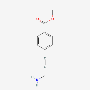 molecular formula C11H11NO2 B13548201 Methyl 4-(3-aminoprop-1-YN-1-YL)benzoate 