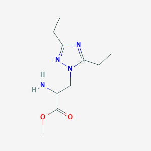 molecular formula C10H18N4O2 B13548225 Methyl 2-amino-3-(3,5-diethyl-1h-1,2,4-triazol-1-yl)propanoate 