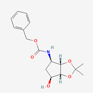 molecular formula C16H21NO5 B1354831 Benzyl ((3aS,4R,6S,6aR)-6-hydroxy-2,2-dimethyltetrahydro-3aH-cyclopenta[d][1,3]dioxol-4-yl)carbamate CAS No. 274693-53-7