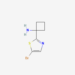 molecular formula C7H9BrN2S B13548349 1-(5-Bromothiazol-2-yl)cyclobutan-1-amine 