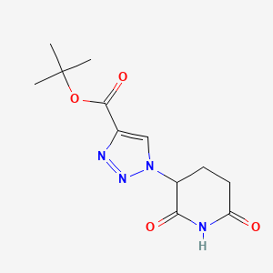 molecular formula C12H16N4O4 B13548381 tert-butyl 1-(2,6-dioxopiperidin-3-yl)-1H-1,2,3-triazole-4-carboxylate 