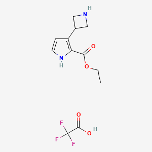molecular formula C12H15F3N2O4 B13548397 ethyl3-(azetidin-3-yl)-1H-pyrrole-2-carboxylate,trifluoroaceticacid 