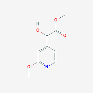 molecular formula C9H11NO4 B13548510 Methyl I+/--hydroxy-2-methoxy-4-pyridineacetate CAS No. 123148-69-6