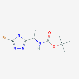 molecular formula C10H17BrN4O2 B13548518 tert-butylN-[(1S)-1-(5-bromo-4-methyl-4H-1,2,4-triazol-3-yl)ethyl]carbamate 