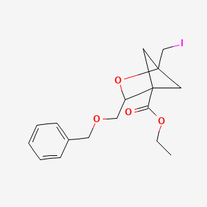molecular formula C17H21IO4 B13548553 Ethyl3-[(benzyloxy)methyl]-1-(iodomethyl)-2-oxabicyclo[2.1.1]hexane-4-carboxylate 