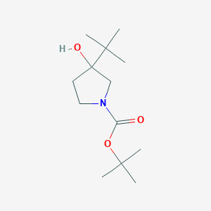 molecular formula C13H25NO3 B13548578 Tert-butyl 3-tert-butyl-3-hydroxypyrrolidine-1-carboxylate 