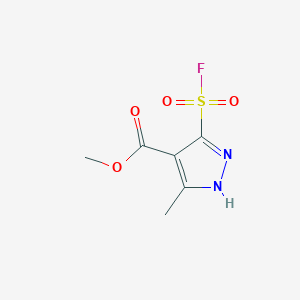 molecular formula C6H7FN2O4S B13548686 methyl 5-(fluorosulfonyl)-3-methyl-1H-pyrazole-4-carboxylate 
