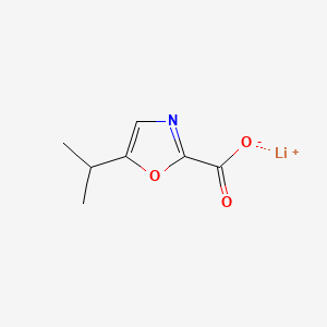 molecular formula C7H8LiNO3 B13548689 Lithium(1+)5-(propan-2-yl)-1,3-oxazole-2-carboxylate 