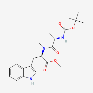 molecular formula C21H29N3O5 B1354870 N-[(1,1-Dimethylethoxy)carbonyl]-L-alanyl-N-methyl-D-tryptophan Methyl Ester 