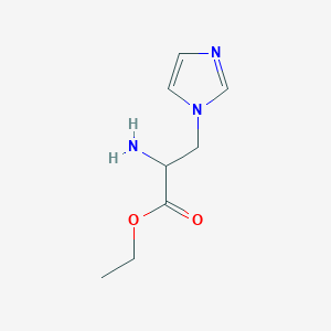 molecular formula C8H13N3O2 B13548716 Ethyl 2-amino-3-(1h-imidazol-1-yl)propanoate 