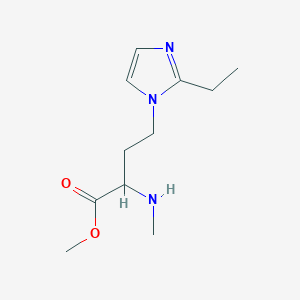 molecular formula C11H19N3O2 B13548751 Methyl 4-(2-ethyl-1h-imidazol-1-yl)-2-(methylamino)butanoate 