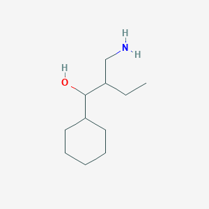 molecular formula C11H23NO B13548793 2-(Aminomethyl)-1-cyclohexylbutan-1-ol 