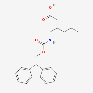molecular formula C23H27NO4 B13548863 3-(((((9h-Fluoren-9-yl)methoxy)carbonyl)amino)methyl)-5-methylhexanoic acid 
