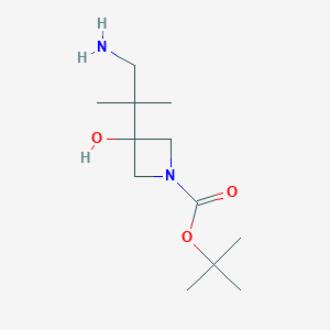 molecular formula C12H24N2O3 B13548887 Tert-butyl 3-(1-amino-2-methylpropan-2-yl)-3-hydroxyazetidine-1-carboxylate 