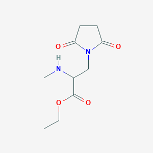 molecular formula C10H16N2O4 B13548960 Ethyl 3-(2,5-dioxopyrrolidin-1-yl)-2-(methylamino)propanoate 