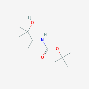 molecular formula C10H19NO3 B13549041 tert-butyl N-[1-(1-hydroxycyclopropyl)ethyl]carbamate 