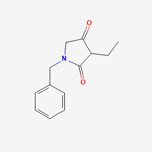 molecular formula C13H15NO2 B13549173 1-Benzyl-3-ethylpyrrolidine-2,4-dione 
