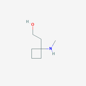 molecular formula C7H15NO B13549220 2-[1-(Methylamino)cyclobutyl]ethanol 