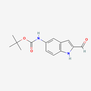 molecular formula C14H16N2O3 B13549227 tert-butylN-(2-formyl-1H-indol-5-yl)carbamate 