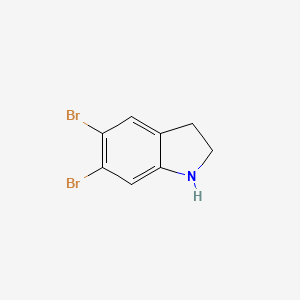 molecular formula C8H7Br2N B13549257 5,6-Dibromoindoline 