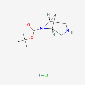 molecular formula C10H19ClN2O2 B13549359 tert-butyl (1R,5S)-3,6-diazabicyclo[3.1.1]heptane-6-carboxylate hydrochloride 