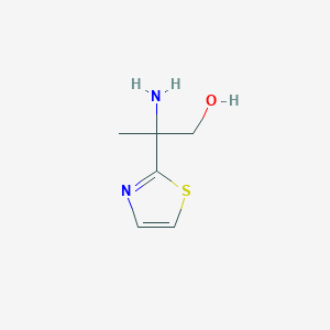 molecular formula C6H10N2OS B13549375 2-Amino-2-(thiazol-2-yl)propan-1-ol 
