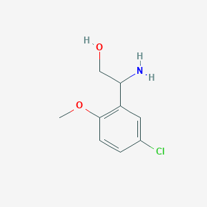 molecular formula C9H12ClNO2 B13549389 2-Amino-2-(5-chloro-2-methoxyphenyl)ethan-1-ol 