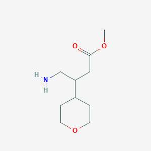 molecular formula C10H19NO3 B13549593 Methyl 4-amino-3-(tetrahydro-2h-pyran-4-yl)butanoate 